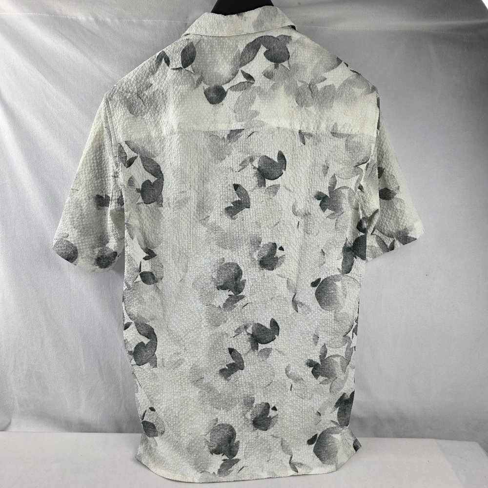Zara Printed Seersucker Lightweight Buttondown Short Sleeve Shirt Sm I52 - Picture 5 of 6
